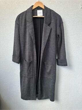 PIECES PCDONNA Gray Long Open Front Coatigan Cardigan XS